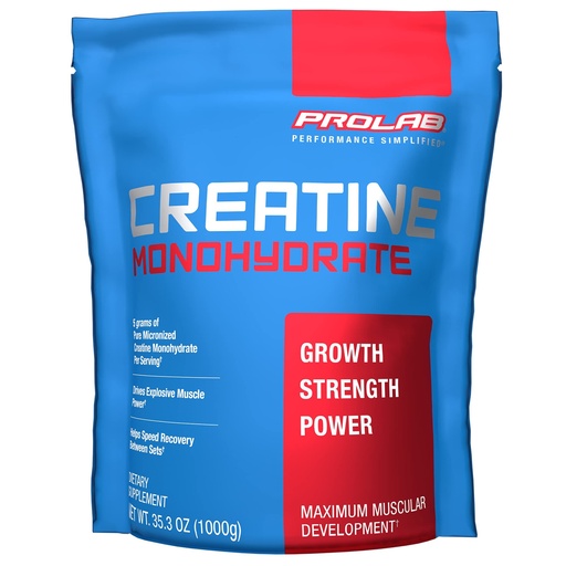 [BRSWIY3YPN5ACYD6] ProLab Nutrition Creatine Monohydrate Micronized Powder 1000G, Pure Creatine for Muscle Strength, Power & Endurance, Fast Absorbing, Unflavored, 5000mg Per Serv (5g) (200 Servings)