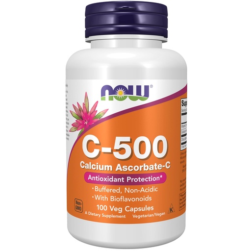 [BRSWIYQEAQNWK3DI] NOW Foods Supplements, Vitamin C-500 Calcium Ascorbate, Antioxidant Protection*, 100 Veg Capsules