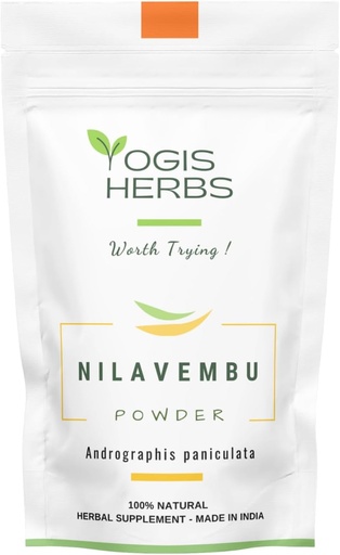 [BRSRAGD6BAGWAEQ3] YOGIS HERBS Nilavembu Powder – Andrographis paniculata (Green Chiretta/Kalmegh) – 100% Natural & Pure Herbal Supplement for Natural Immune Support, Liver Health Support & Digestive Wellness (3.5 oz)