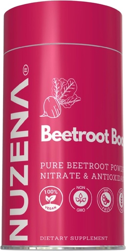 [BRSW2FIEOYPAGGTB] Nuzena Beetroot Boost + 1300 mg | Pack of 60 Beta Vulgaris Beet Root Powder Capsules | Made in USA Vegan, Non-GMO & Gluten Free Nitric Oxide Booster Beet Supplement| Serving Size: 2 Capsules