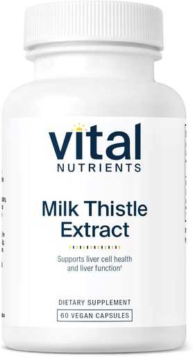 [BRSWIYQTPMBWKCTI] Vital Nutrients Milk Thistle Extract 250mg | Vegan Milk Thistle Supplement for Liver Function & Detox | Antioxidant Support for Glutathione Production | Gluten, Dairy, Soy Free | Non-GMO | 60 Capsules