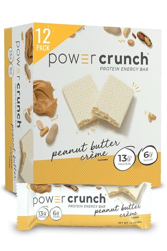 [BRSWIY3YPN4BUG3M] Power Crunch Protein Wafer Bars, High Protein Snacks met heerlijke smaak, Peanut Butter Crème, 1.4 Ounce (12 Tellen)