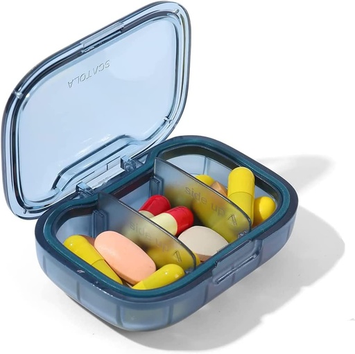 [BRSRMAQ3CMOWYCTU] 3 Compartment Pill Box, Moisture Proof Pill Case, Travel Pill Organizer for Pocket Purse, Daily Portable Medicine Vitamin Box, Fish Oil Box, Supplement Box