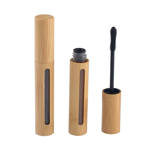 [BRSWGAQDO4ORYADJ] 2Pcs 6ml High-Grade Bamboo Mascara Tube Flessen Flacon Herbruikbare Navulbare Lege Eyelash Cream Container Fles met wimperstok en plug voor Castor olie, wimpergroei olie, DIY Mascara Travel flessen
