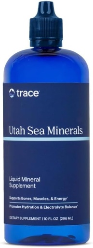 [BRSWIYTYC4MAG2LA] Trace Minerals Utah Sea Minerals - Liquid Nutritional Supplement with Sea Minerals - Energy Supplement with Ionic Trace Minerals, Magnesium & More - Supports Heart Health - 10 fl oz