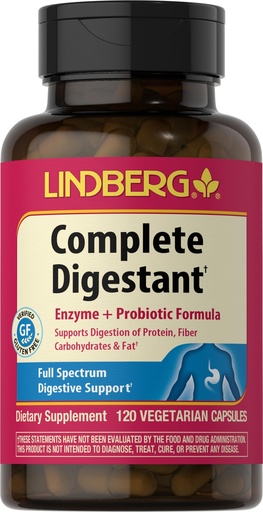 [BRSWIC32BAORQFD4] Lindberg Complete Digestant Multi-Enzyme Formula with Pancreatin and Betain Hydrochloride, 120 Capsules