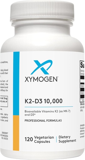 [BRSRMGQTCR7GO2TD] XYMOGEN K2-D3 10000 - Vitamin D3 K2 - Bioavailable Vitamin D 10,000 IU (Cholecalciferol) with MK-7 - Heart, Arterial, Bone Health + Immune Support Supplement (120 Capsules)