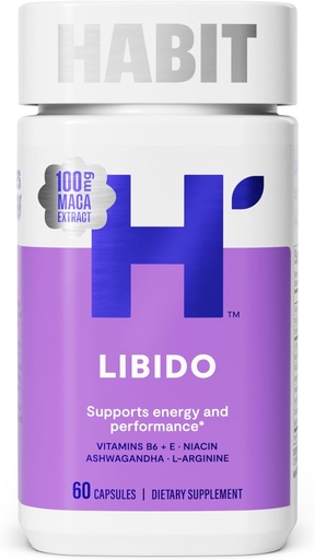 [BRSRAYL4OAHREC3O] Habit Libido Supplement (60 Capsules) - New Look, Natural Aphrodisiac Blend with Maca, Ashwagandha L-Arginine, Supports Energy and Performance, Vegan, Non-GMO (1 Pack)