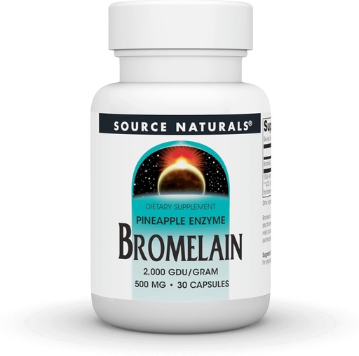 [BRSWKGI4CMGR4YIZ] Fuente Naturales Pineapple Enzyme Bromelain - 2.000 GDU/GRAM - 500mg - 30 cápsulas