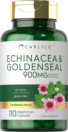 [BRSROCAZBMMGE2TH] Carlyle Echinacea Goldenseal Capsules | 110 Count | 900mg | Vegetarian, Non-GMO, Gluten Free