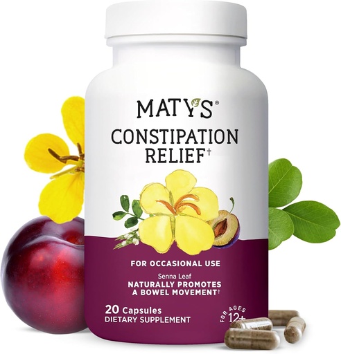 [BRSW2BQZCUPGKDQZ] Matys Constipation Relief Capsules, Botanical Herbal Laxative Relieves Constipation, Promotes Smooth Bowel Movement & Gut Health, Safe & Effective for Adults & Kids 12 Years +, 20 Vegetarian Capsules