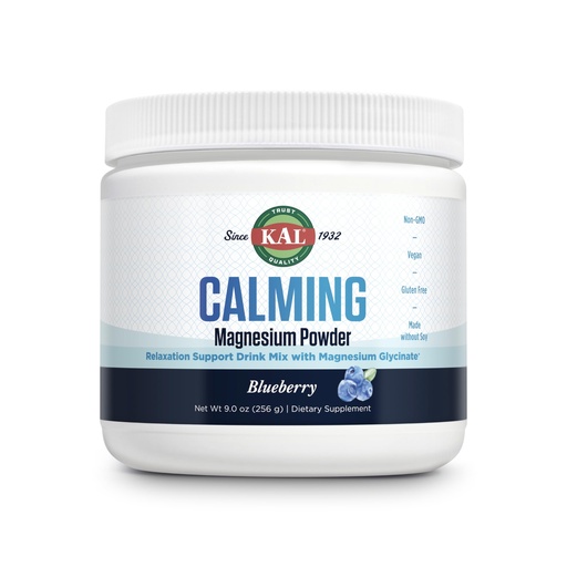 [BRSROGL2BYCWMFLL] KAL Calming Magnesium Powder - Blueberry Flavor Magnesium Supplement - High Absorption, Relaxation Support, No Added Sugar, Vegan, Gluten Free, Made Without Soy - 40 Servings, 9 oz