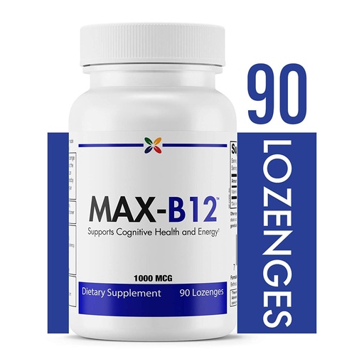 [BRSWI236DIAGA2L6] Stop Aging Now - MAX-B12 Lozenges 1000 MCG - Vitamin B12 1000mcg - Immune Support, Natural Energy and Brain Support Supplement - Supports Stress Relief Regulation - Natural Sleep Aid - 90 Lozenges
