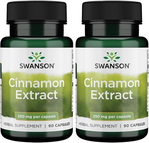 [BRSRMEIFO4DR4DQ3] Swanson Cinnamon Extract (250mg, 90 kapslar) (2 Pack)