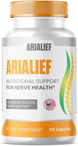 [BRSRAHA3PIHGMA3U] (1 Pack) Arialief Sciatica Support Capsules, Arialief Advanced Formula Sciatica Relief Supplement, Nerve Relief Supplement, Extra Strength Sciatic Nerve Soothing Formula Capsules (60 Capsules)