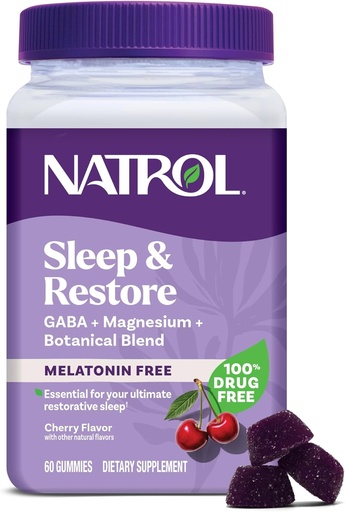 [BRSRAAL6DN5AI2DB] Natrol Dorm i Restaura Magnesi Glycinaughts, Magnesium per a les aidències de somni per a adults, Melatonin-Free, Ciren Flavored, 30 dies de descans
