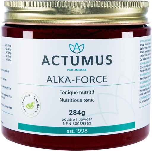 [BRSWIAYDAF4RS2TI] Alka-Force - Nutritious Tonic Powder, Provides Vitamins, Minerals, Antioxidants and Amino Acids, Made with Organic and Wild Picked Ingredients | 284g Bottle, Lime Flavor