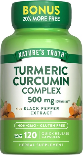 [BRSWECQCOAAQM3DB] Nature's Truth Turmeric Curcumin Complex 500 mg Plus Black Pepper Extract, 12... - Buy Packs and Save (Pack of 2)