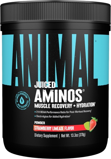 [BRSWICYHO56WEGT2] Animal Juiced Amino Acids - BCAA Powder EAA Matrix Plus Hydratace s elektrolyty a mořská sůl kdykoliv obnovit a zlepšit výkon, Strawberry Limeade Flavor, 30 Služební