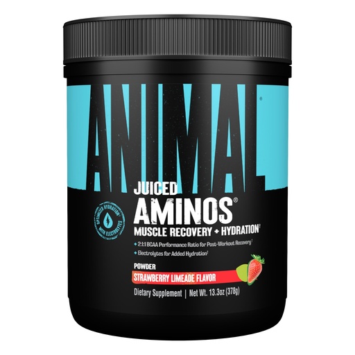 [BRSWICYHO56WEGT2] Animal Juiced Amino Acids - BCAA Powder EAA Matrix Plus Hydration with Electrolytes and Sea Salt Anytime Recovery and Improved Performance, Strawberry Limeade Flavor, 30 Servings