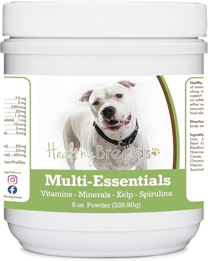 [BRSW2ELRDIFQYCIZ] Healthy Breeds Pit Bull, White, Multi-Essentials Powder for Dogs - an Ideal Supplement of Vitamins, Minerals & Antioxidants for Your Dog - 8 oz