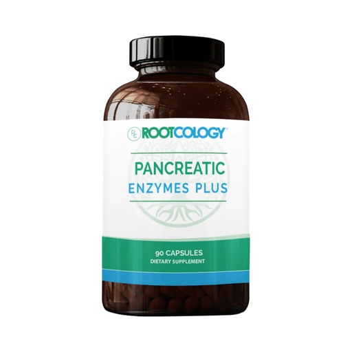 [BRSWGFLRCF6BG33P] Rootcology by Dr. Izabella Wentz | Pancreatic Enzymes Plus | Enteric Coated Lipase, Protease & Amylase Blend with Bromelain | 90 Capsules