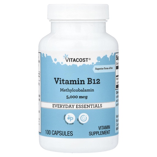 [BRSWIZT7BMCRWDLU] Vitacost Vitamin B12, 5,000 mcg, 100 Capsules