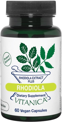 [BRSWIY37OIBAYDDU] Vitanica Rhodiola Rosea Root Extract 200mg, Dr. Formulated, 3% Rosavins & 1% Salidroside, Rhodiola Root 85mg, Vegan, 60 Capsules
