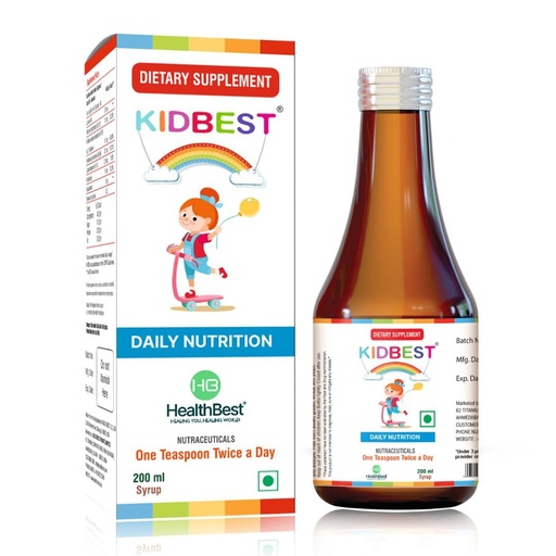[BRSW2ED6ABYG2YI3] HealthBest Kids L-Lysine Nutritional Supplement Syrup, 200 mL | Essential Vitamins for Growing Children