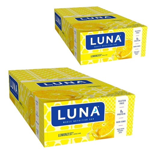 [BRSWGAQHAAMRQGTF] LUNA BAR - Gluten Free Bars - Lemon Zest Flavor - (1.69 Ounce Snack Bars, 30 Count)