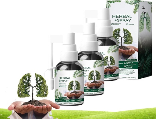 [BRSRAZIEA4HAIDI2] Lung Cleansing Spray, RespiNature Herbal Lung Cleanse Mist, Natural Herbal Lung Essence, Poderoso Soporte Pulmón e Limpieza (3 PCS)