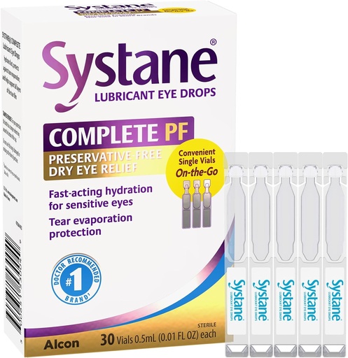 [BRSROBQDPJYWGCT3] Systane Complete Unit-Dose Preservative-Free Eye Drops 30ct Single-use vials for Dry Eye Relief