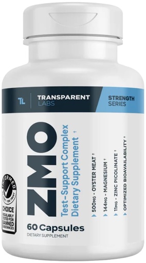 [BRSRA237C4CQO3TJ] Transparent Labs ZMO - Muscle Builder for Men & Women with Zinc, Magnesium Glycinate, & Oyster Powder for Muscle Recovery - 60 Count