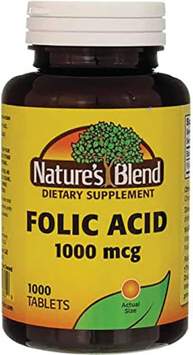 [BRSWIZQCCQAGMCTK] Nature's Blend Folic Acid 1000 mcg 1,000 mcg 1000 Tabs