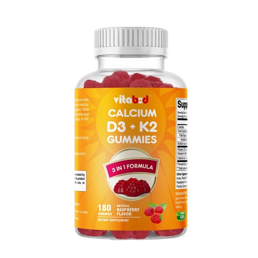 [BRSRMHABPIHGEFDJ] Vitabod Vitamin D3 + K2 Gummies – Bone & Heart Health Support – 180 Pectin-Based Vegan Gummies