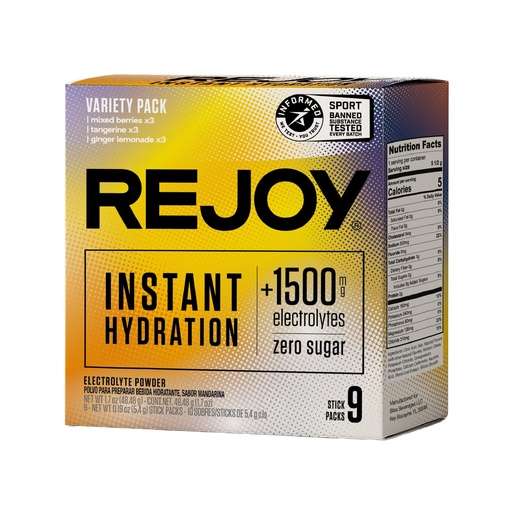 [BRSRAZT6DMJWOE3L] Rejoy – Electrolyte Powder Packets, 9 Sticks – Hydration Drink Mix Supplement – Sugar Free, Keto and Paleo Friendly, Vegan, Non-GMO, Easy Open Single-Serving Stick (Variety Pack)