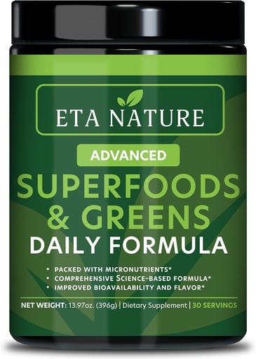 [BRSRAAYLOAOQADLL] 50 Super Verdes Pó - Verdes Superalimento em pó com frutas e vegetais Suplementos - Super Verdes Verde Pó para Energia, Digestão, Vitalidade & Imunidade - 30 Servimentos Vegan e Não-GMO