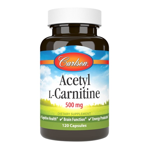 [BRSWIEAZBR5BWHTO] Carlson - Acetyl L-Carnitine, 500 mg, Cognitive Health, Brain Function & Energy Production, 120 Capsules