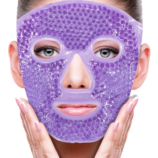 [BRSROYIOCIIWCCDO] ZNÖCUETÖD Face Eye Mask Ice Pack for Reducing Puffiness, Bags Under Eyes, Puffy Dark Circles, Migraine,Hot/Cold Pack with Soft Plush Backing (Purple #22)