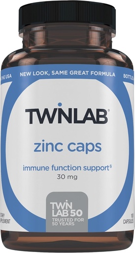 [BRSWIZQGCEPACG3A] Twinlab Zinc Caps - Immune Support, Metabolism, Skin Care, 100 Capsules