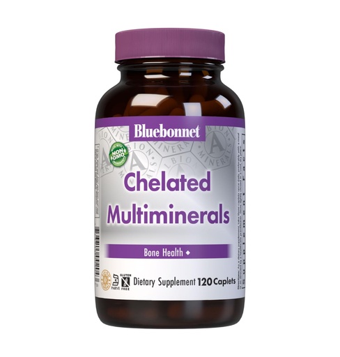 [BRSWIGT4PN7WCCD6] Bluebonnet Nutrition High Potency Chelated Multiminerals, Albion Chelated Minerals, Soy-Free, Gluten-Free, Non-GMO, Kosher Certified, Dairy-Free, 120 Caplets, 40 Servings