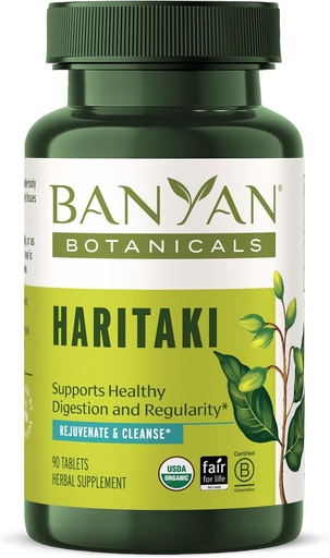 [BRSWIYQYO55BA3TA] Banyan Botanicals Haritaki Tablets – Certified Organic Terminalia Chebula – Supports Detoxification & Rejuvenation* – 90 Tablets – Non-GMO Sustainably Sourced Certified Fair for Life Fair Trade
