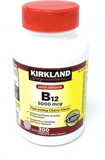[BRSWIEYYOMCRSDLO] Kirkland Signature Quick Dissolve B-12 5000 mcg, 300 Comprimidos
