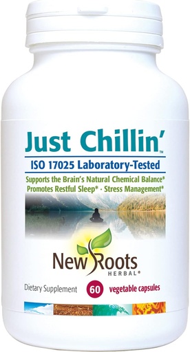 [BRSRMYI2PN7RG3D5] NEW ROOTS HERBAL Complete Vitamin B Supplement and L-Theanine (60 Capsules) Contains B1, B2 and B12