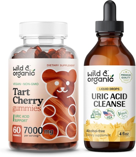 [BRSRAGD3C57WCG3B] Wild & Organic Tart Cherry Gummies & Uric Acid Cleanse 4 fl oz