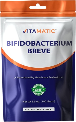 [BRSRAYIDOB5A4YI6] Vitamatski Bifidobacterium Breve Probiotic Powder - Prebavna zdravstvena podpora - 100 Gram (3.5 OZ) - 100 Servingov