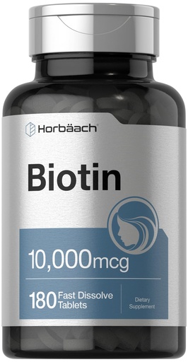 [BRSROYAPBF7WMCL6] Horbäach Biotin 10000mcg | 180 Fast Dissolve Tablets | for Women & Men | Beauty Supplement | Vegetarian, Non-GMO, Gluten Free