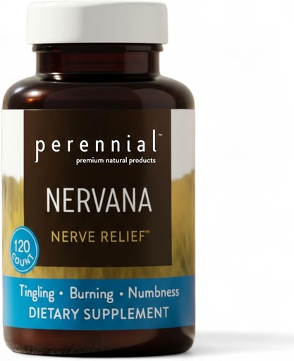 [BRSWGFT6OR5QK2A2] Perennial Nervana - Herbal Nerve Support & Mood Balance Formel | Plant-Based Blend med Lavender, Passionflower, Corydalis, Lobelia & Prickly Ash Bark | 120 Vegetariska kapslar | 40-dagars leverans