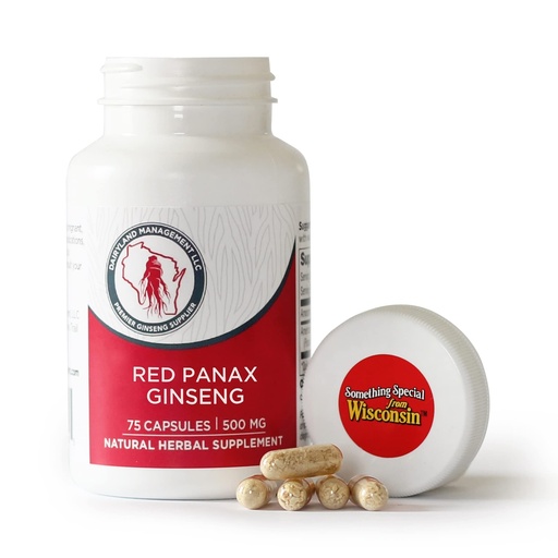 [BRSW2ZQRAQBRUETB] Dairyland Korean Red Panax Ginseng Capsules - 2000 mg Concentrated Potent Ground Ginseng Root Extract - No Fillers, Binders or Other Additives. (75 ct)