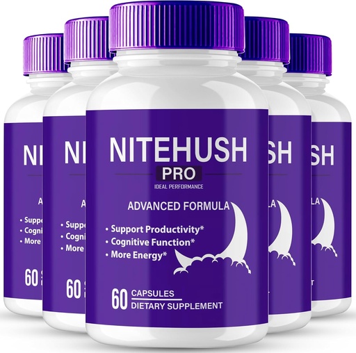 [BRSRABTYCN6AYGTF] Nite Hush Pro Brain Supplements for Memory and Focus Capsules, NiteHush Advanced Formula Brain Health Support - Maximum Strength Nootropics NiteHushPro All Natural Support Pills Reviews (5 Pack)